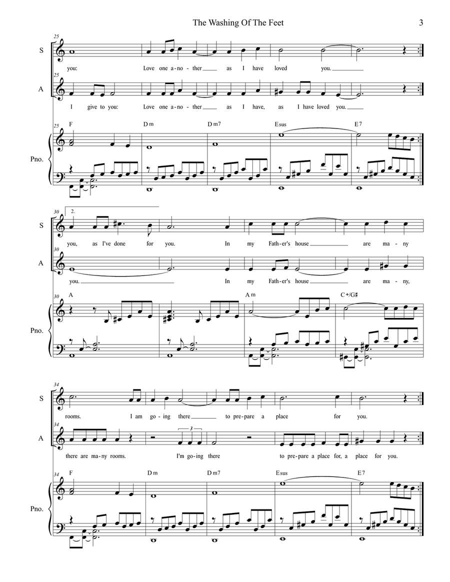 The Washing Of The Feet (2-part choir - (SA) SA scores gallery preview page 3