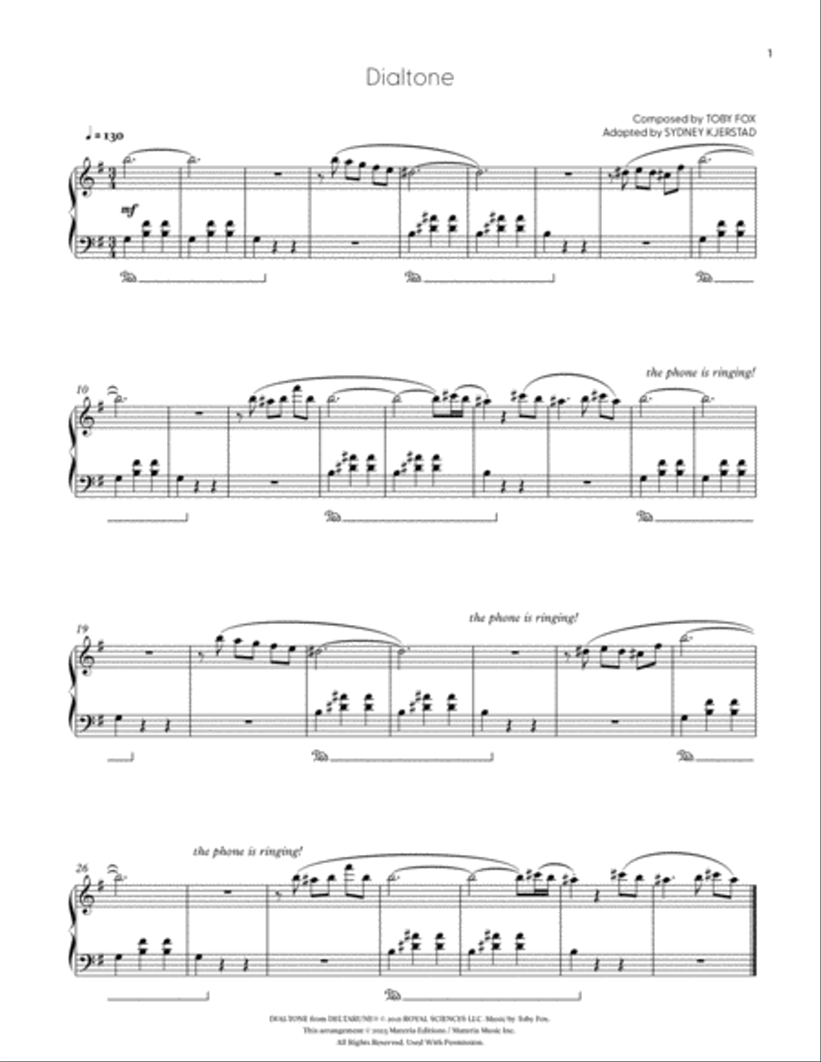 Dialtone (DELTARUNE Chapter 2 - Piano Sheet Music) Easy Piano scores gallery preview page 2