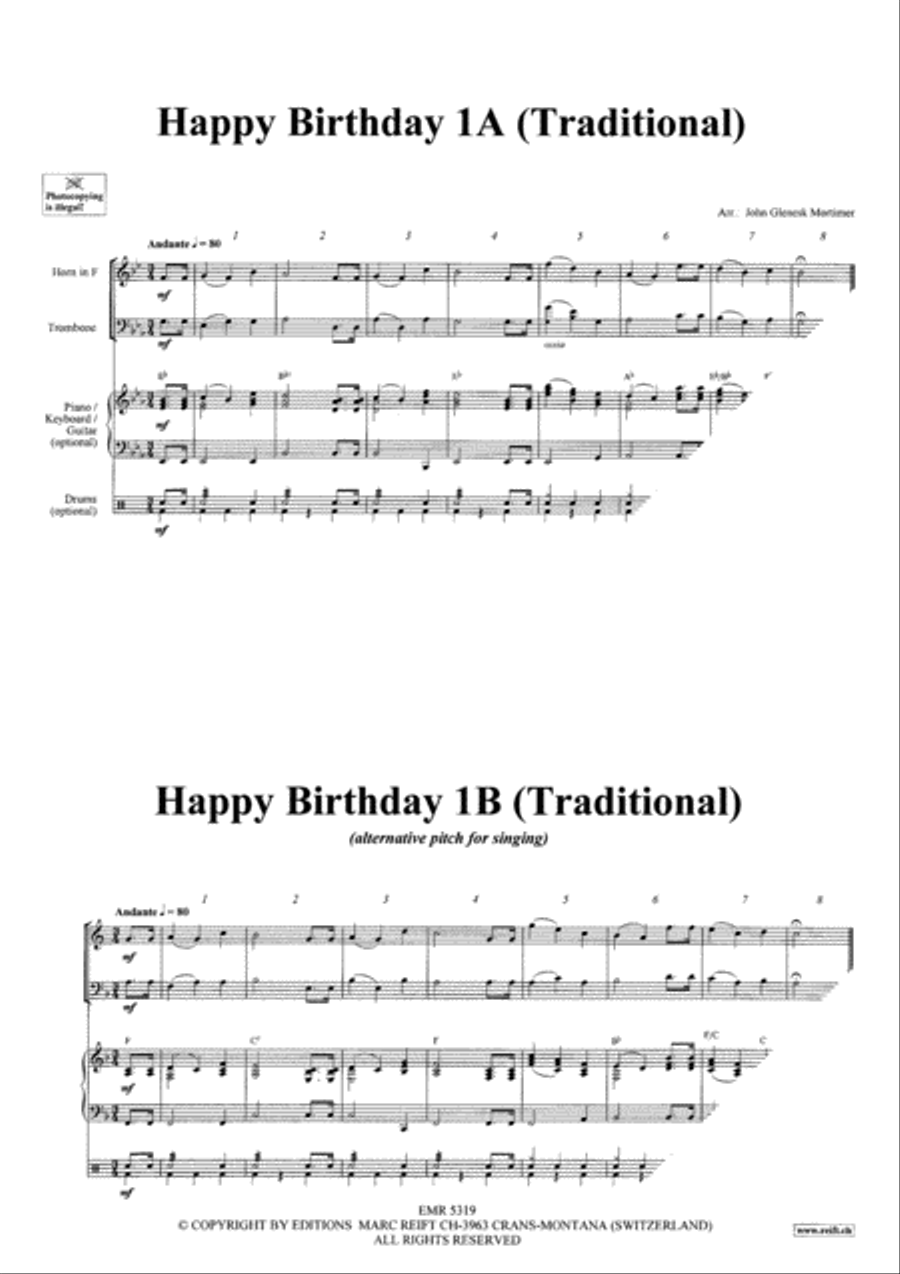 Happy Birthday Happy Birthday Brass Ensemble scores gallery preview page 3