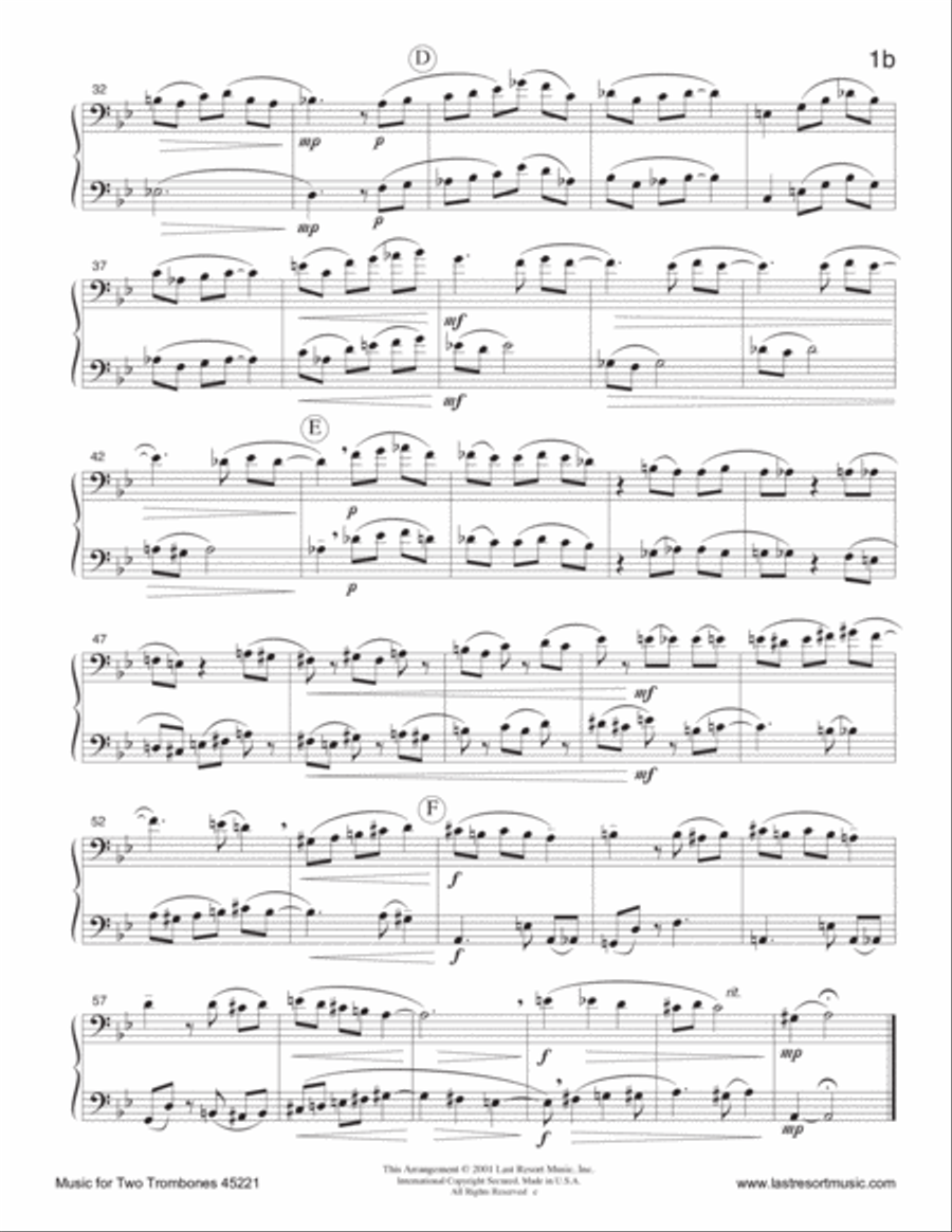 Music for Two Trombones Volume 1 Duets in a Jazzy & Classical Style 45211 Trombone Duet scores gallery preview page 5