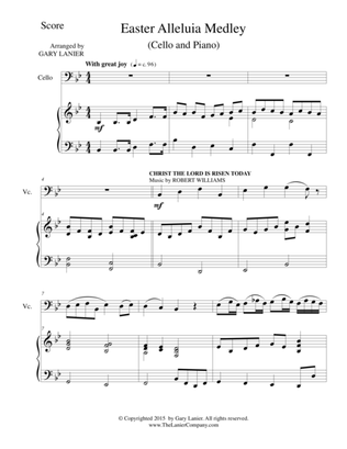 EASTER ALLELUIA MEDLEY (Duet – Cello/Piano) Score and Cello Part