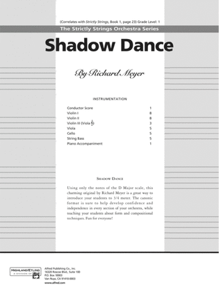 Book cover for Shadow Dance: Score