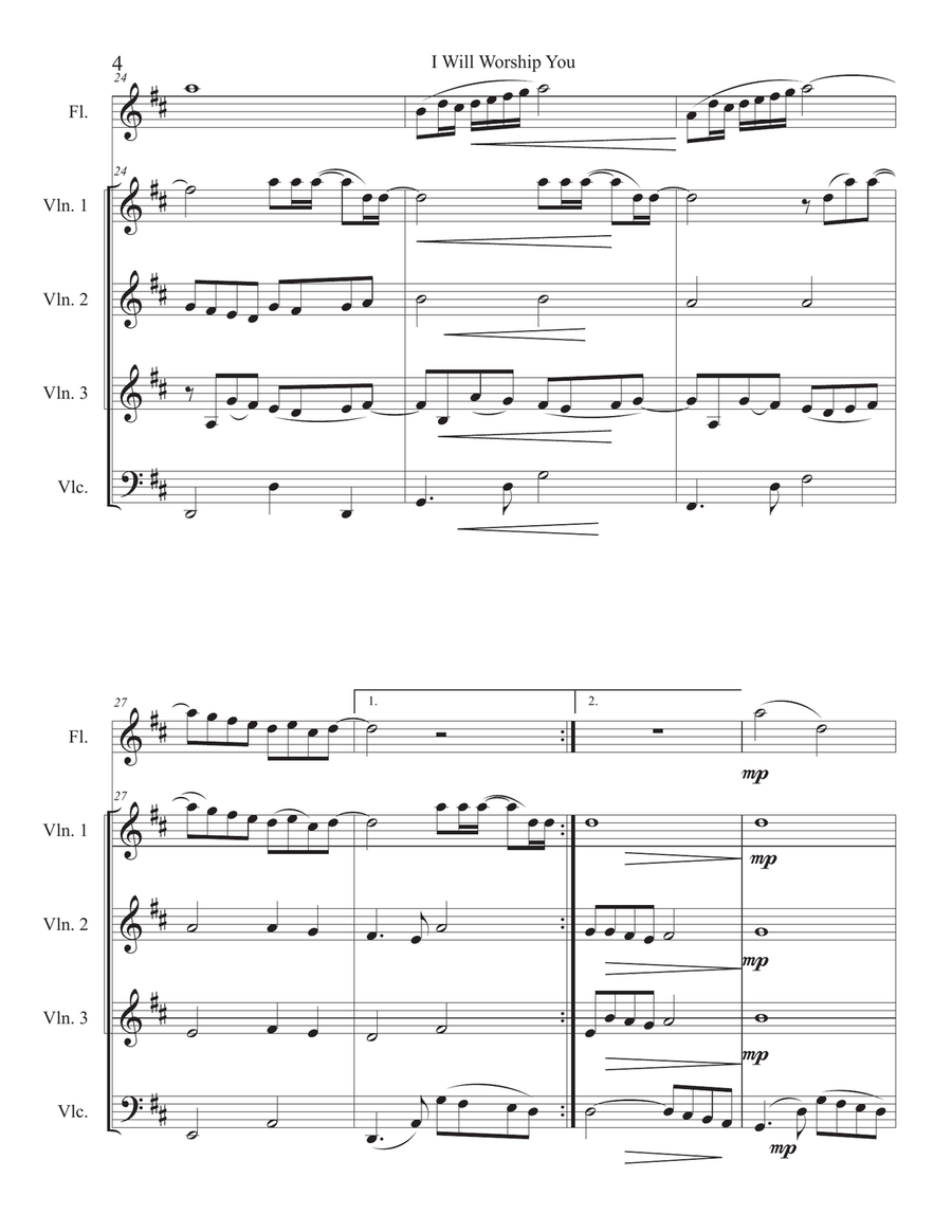 I Will Worship You I Will Worship You Small Ensemble scores gallery preview page 4