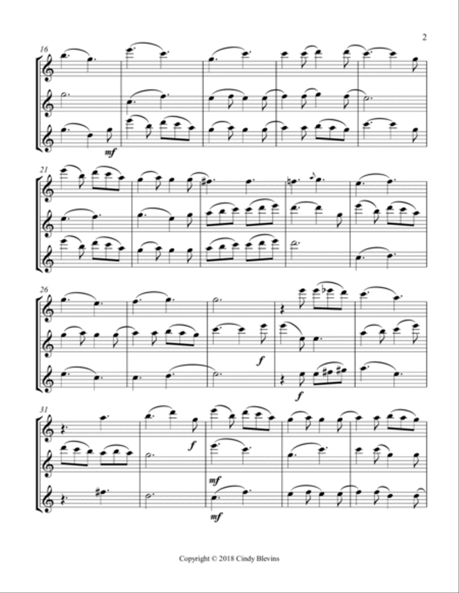 It Came Upon the Midnight Clear, for Flute Trio Flute Trio scores gallery preview page 3