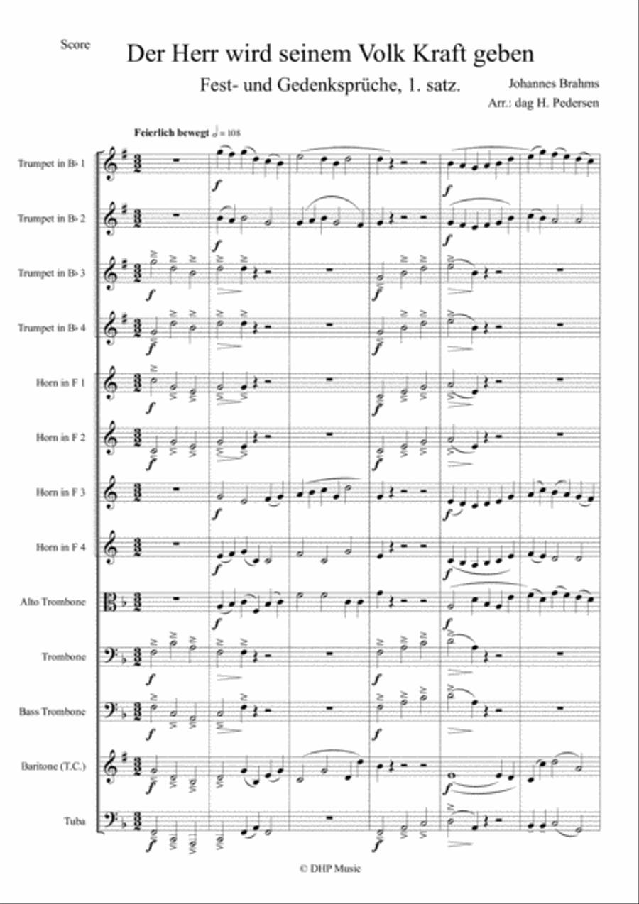 Brahms Fest- und Gedenk #1 Brass Ensemble scores gallery preview page 1