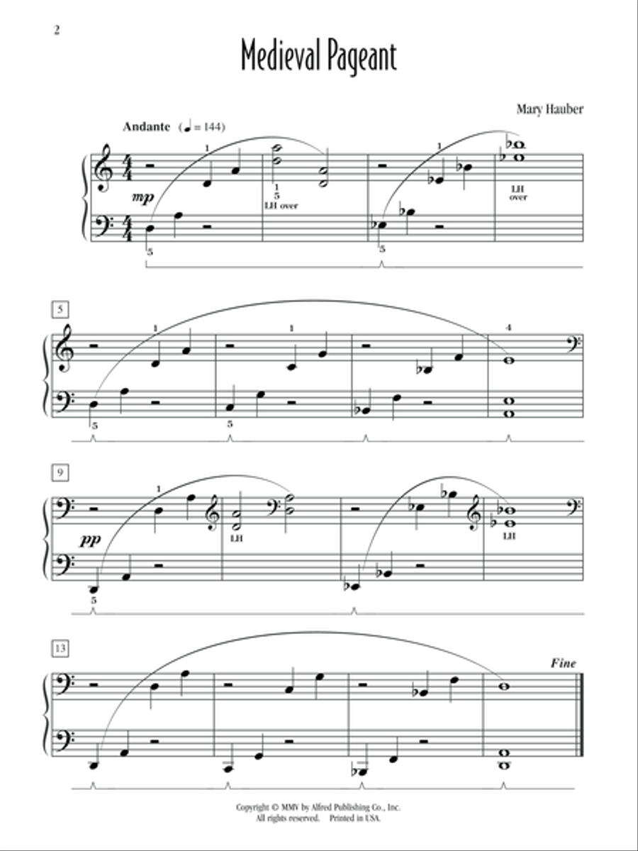 Medieval Pageant Medieval Pageant Easy Piano scores gallery preview page 2