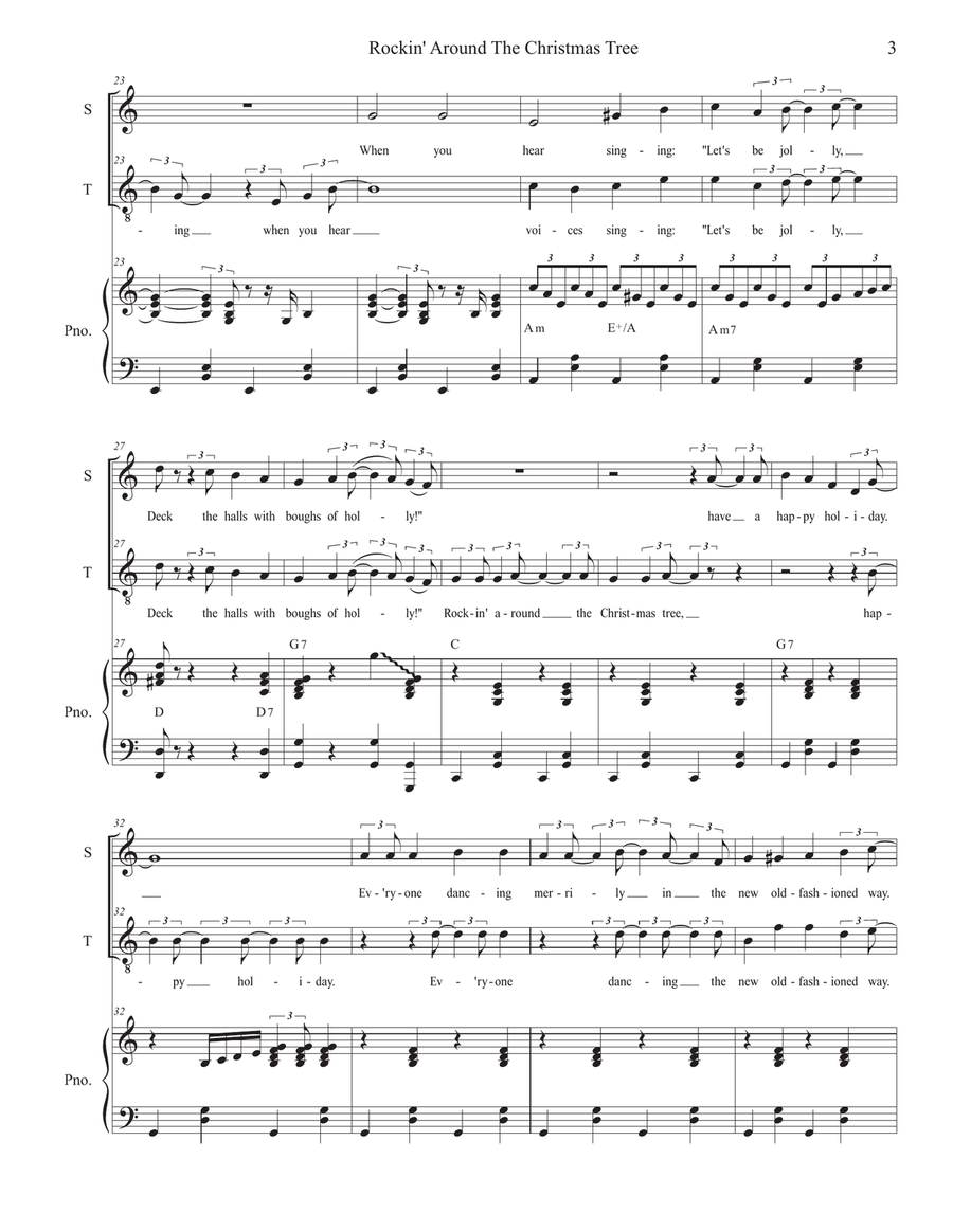 Rockin' Around The Christmas Tree Rockin' Around The Christmas Tree Tenor Voice scores gallery preview page 3