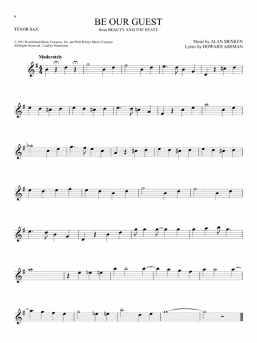 101 Disney Songs Tenor Saxophone scores gallery preview page 5