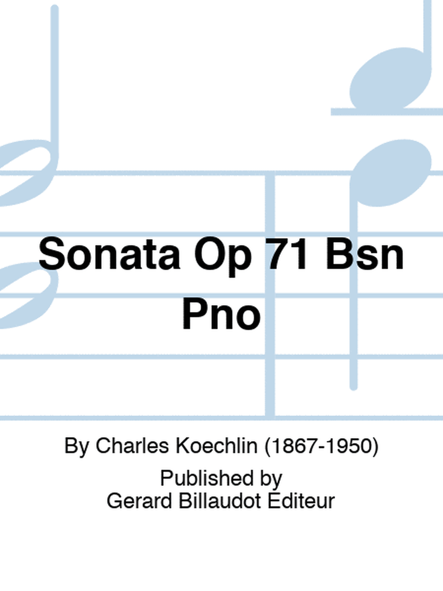 Sonata Op 71 Bsn Pno