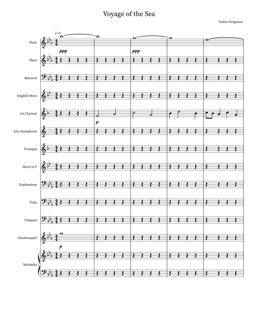 Voyage of the Sea Concert Band scores gallery preview page 1