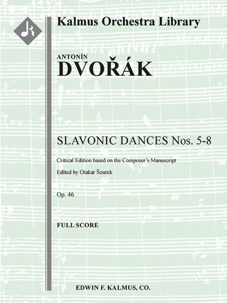 Book cover for Slavonic Dances Op. 46 Nos. 5-8, critical edition