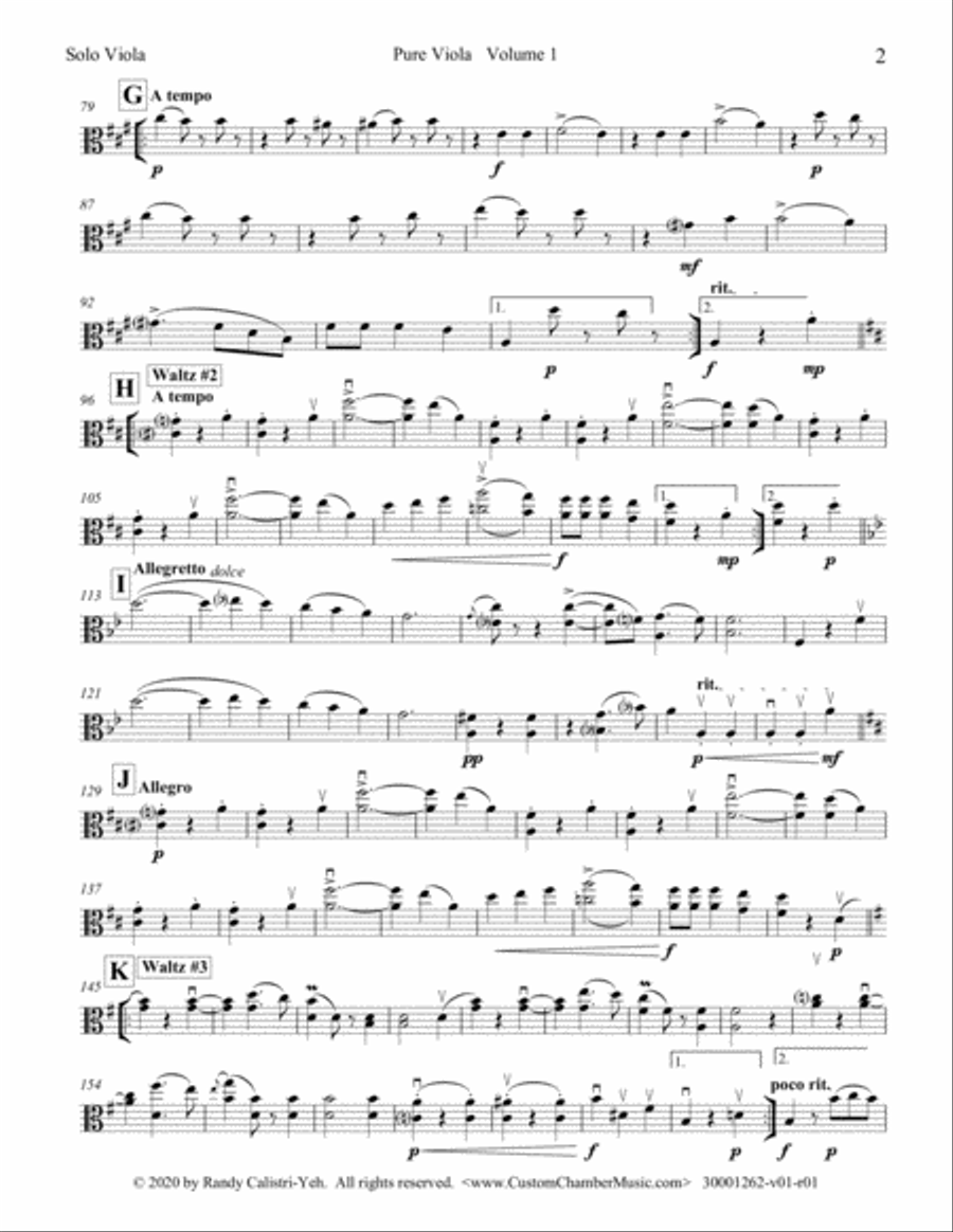Pure Viola Volume 1: Ten Concert Pieces for Unaccompanied Viola (solo viola) Viola Solo scores gallery preview page 6