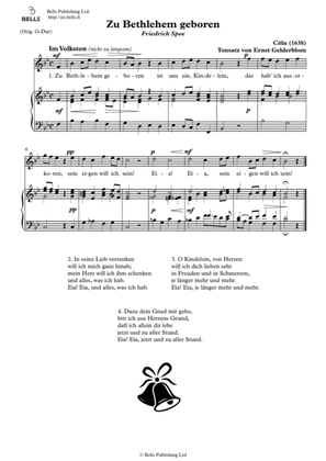 Zu Bethlehem geboren (Solo song) (B-flat Major)