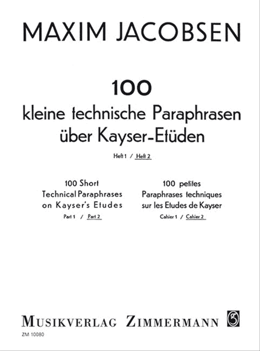 100 kleine technische Paraphrasen über Kayser-Etüden Heft 2 Chamber Music scores gallery preview page 1
