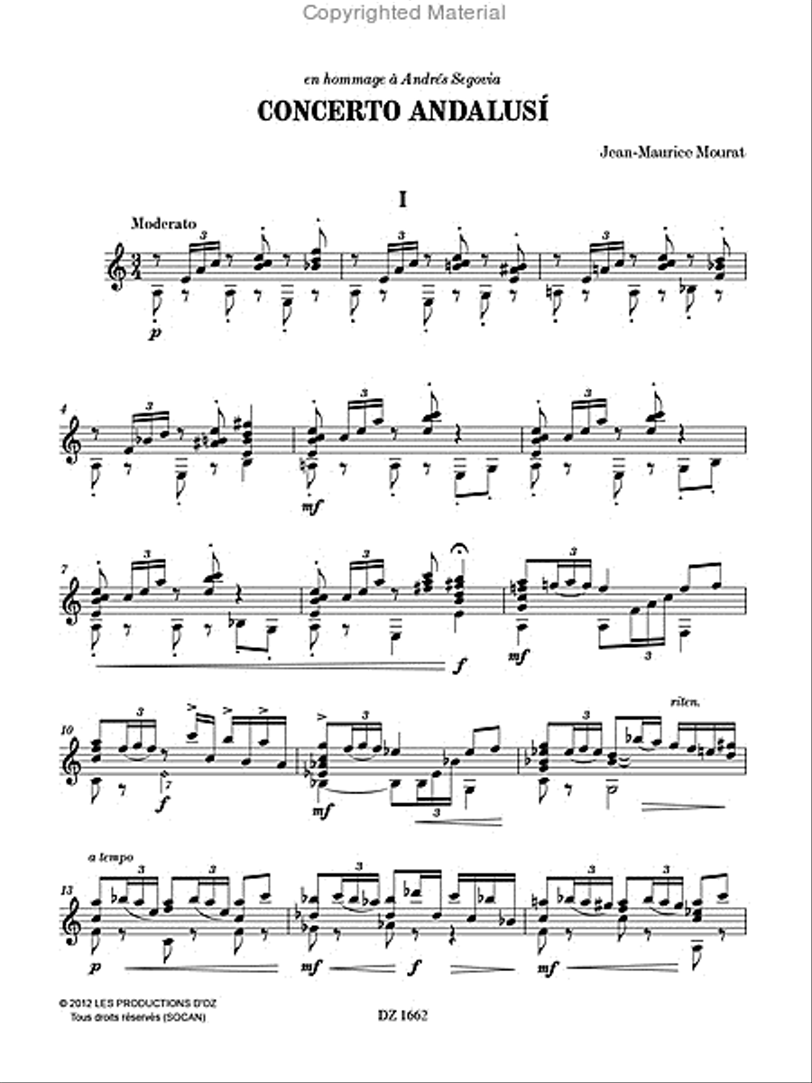 Concerto Andalusí Classical Guitar scores gallery preview page 2