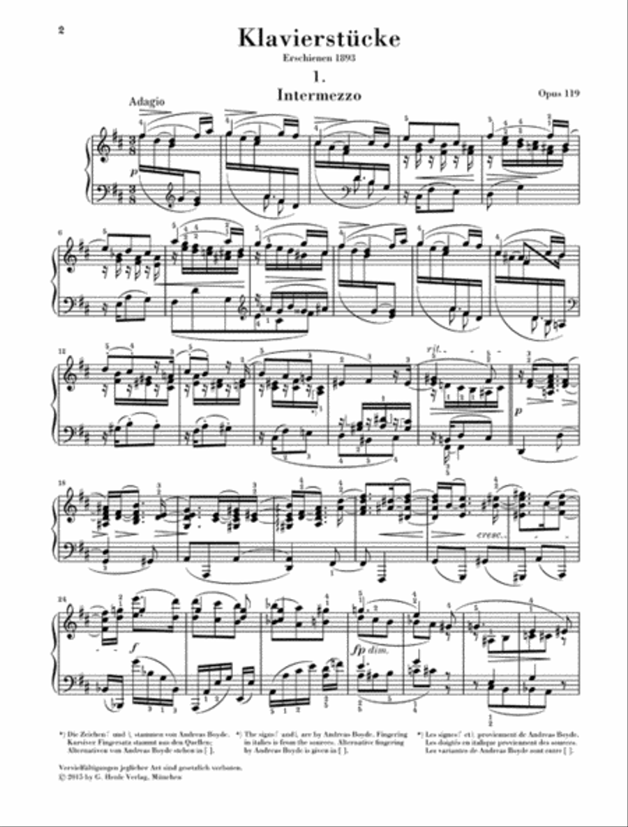 Piano Pieces Op. 119 Revised Edition