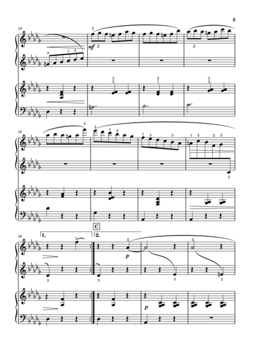 "Vals op.64-1" (Desdur) Piano four hands / teacher & student