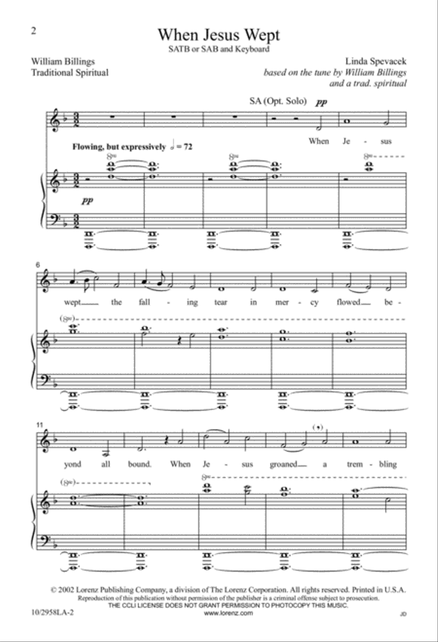 When Jesus Wept 4-Part scores gallery preview page 1