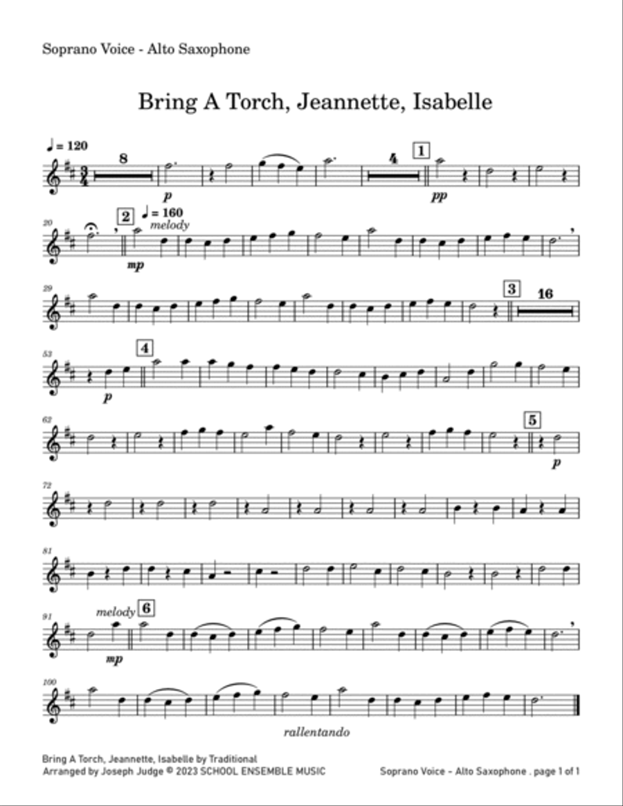 Bring A Torch for Saxophone Quartet in Schools Saxophone Quartet scores gallery preview page 4