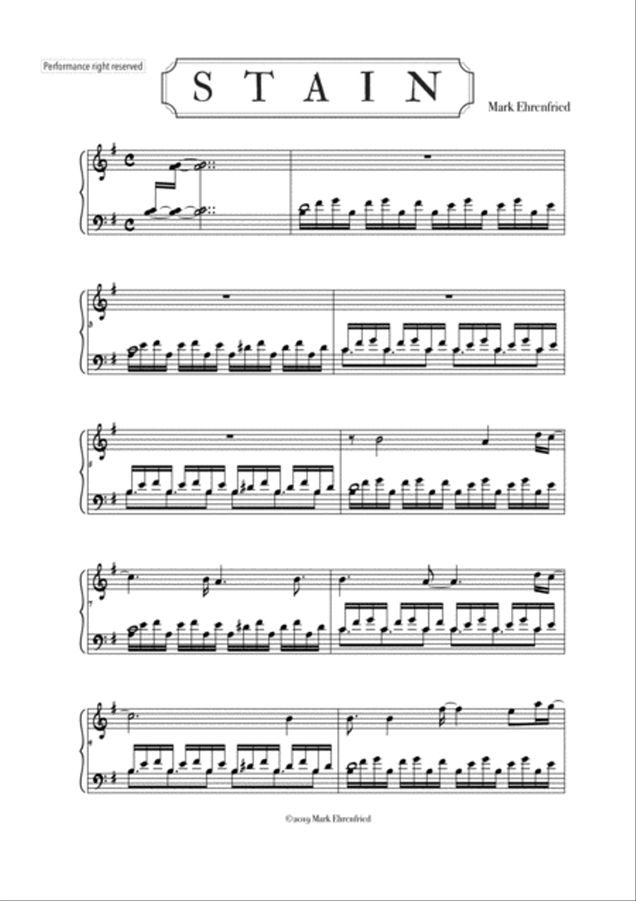 Mark Ehrenfried - Stain Mark Ehrenfried - Stain Piano Solo scores gallery preview page 2