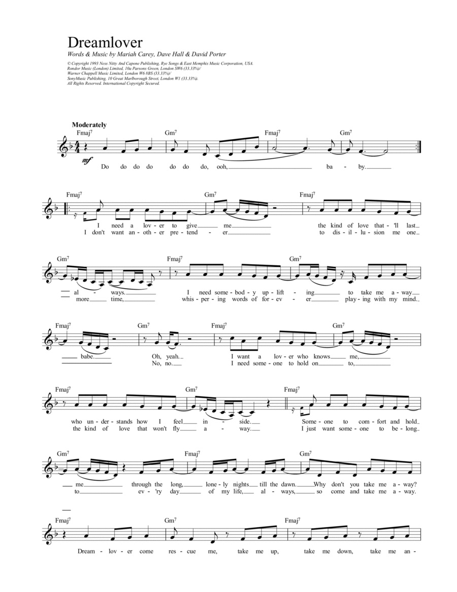 Dream Lover Piano scores gallery preview page 1