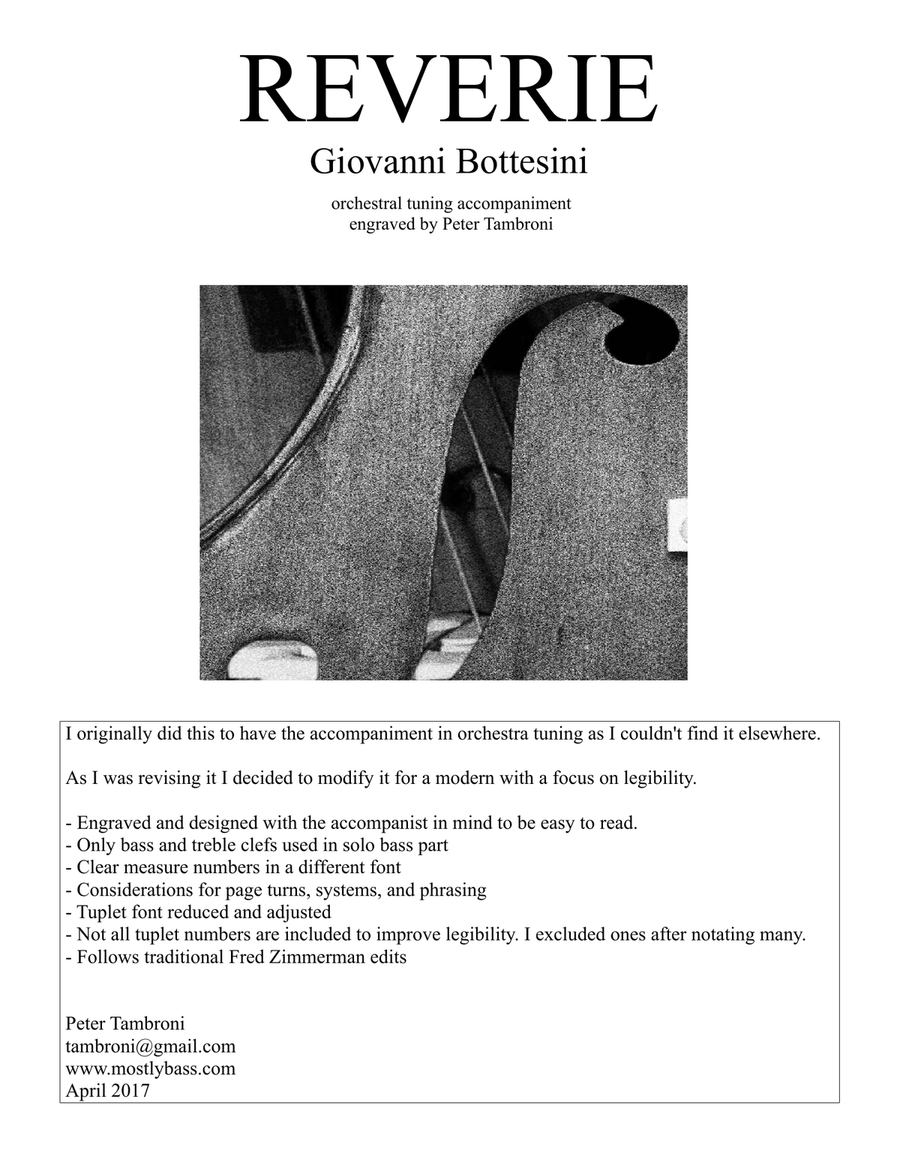 Bottesini Reverie (Orchestral Tuning) Double Bass scores gallery preview page 1