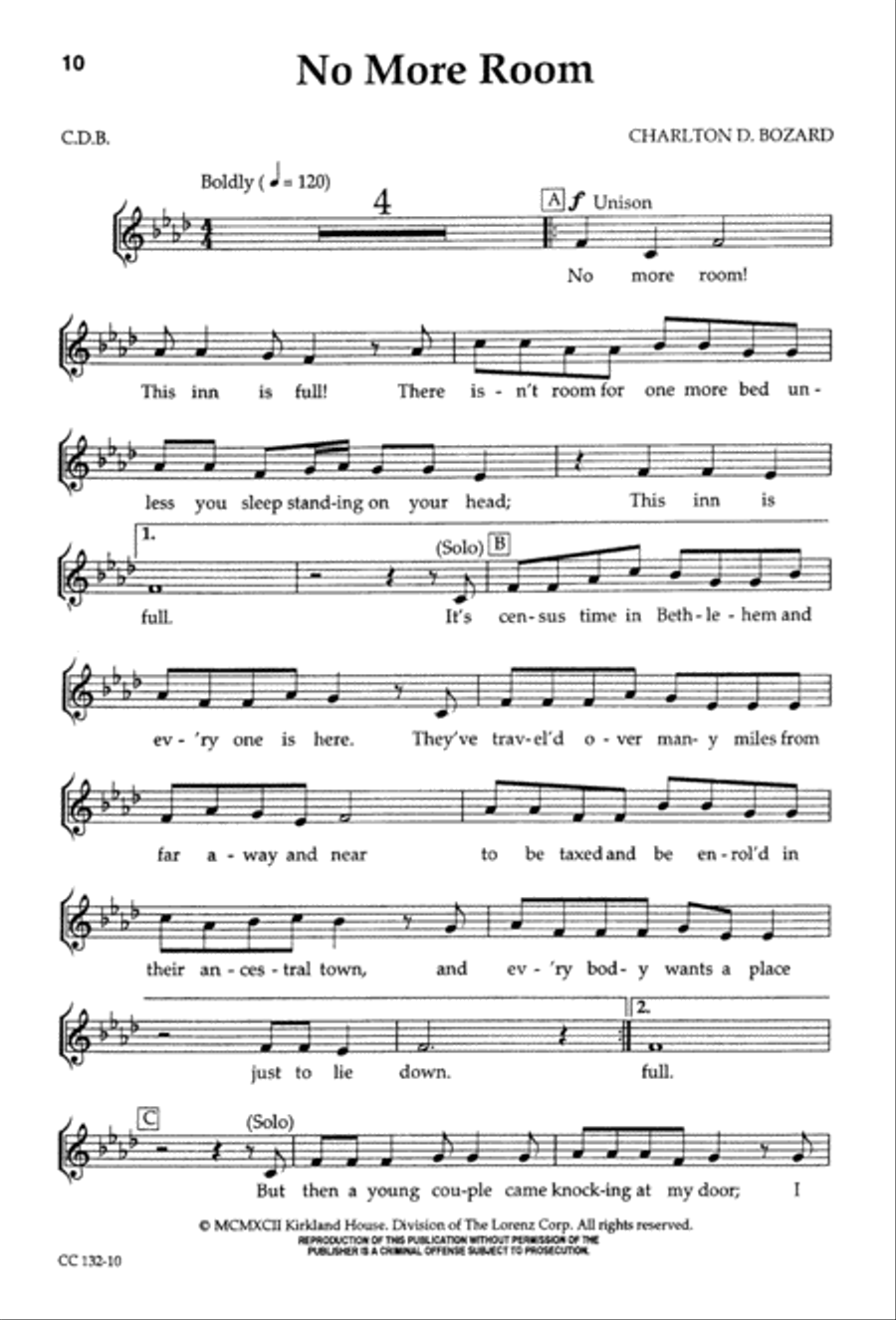 If I'd Been Around When Jesus Was Born - Singer's Ed Unison Choir scores gallery preview page 12
