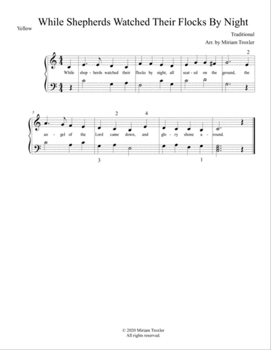 Traditional Christmas Carols for Piano: Yellow Set