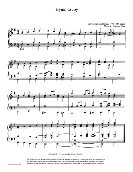 Hymn to Joy (Hymn Harmonization)