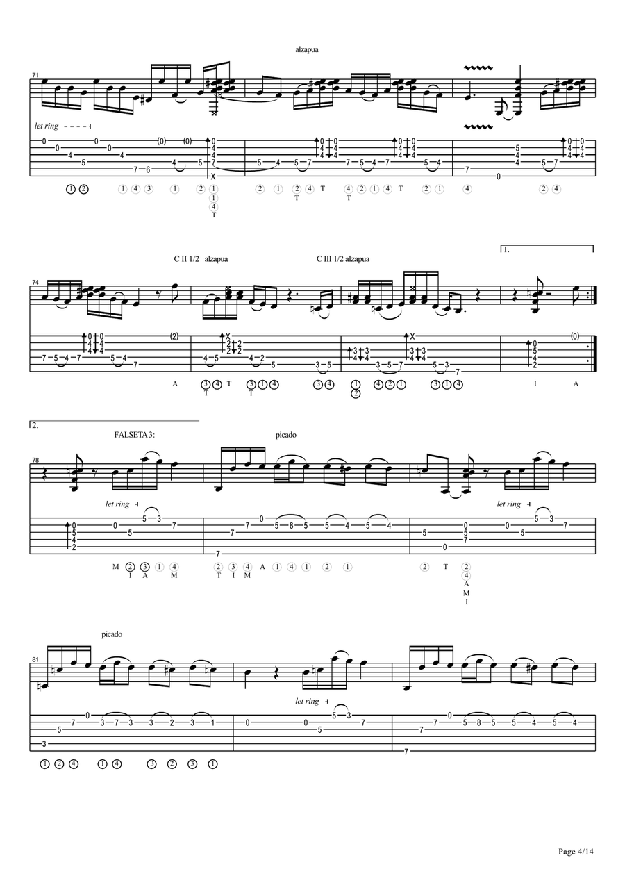 Vicente Amigo - Paseo De Gracia - 9 - La Estrella Electric Guitar scores gallery preview page 4