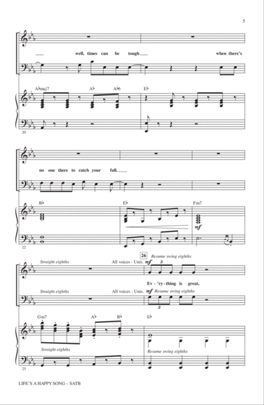 Life's A Happy Song 4-Part scores gallery preview page 4