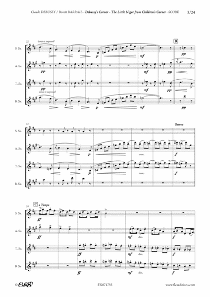 Debussy's Corner pour Quartet de Saxophones image number null