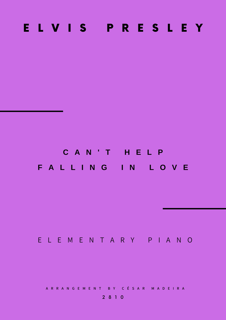 Can't Help Falling In Love Easy Piano scores gallery preview page 1