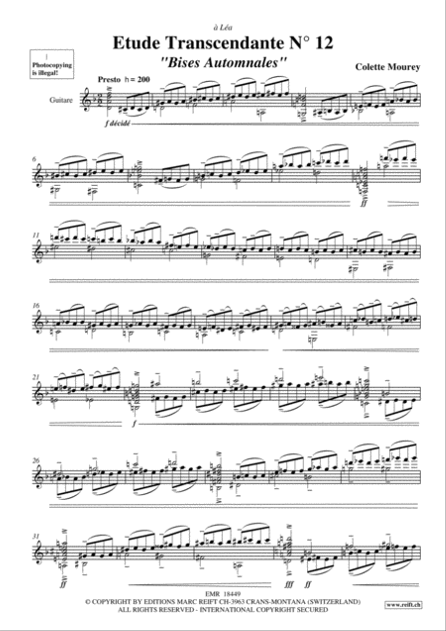 Etude Transcendante No. 12 Classical Guitar scores gallery preview page 3