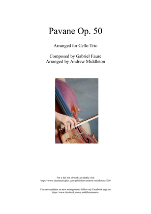 Book cover for Pavane Op. 50 arranged for Cello Trio