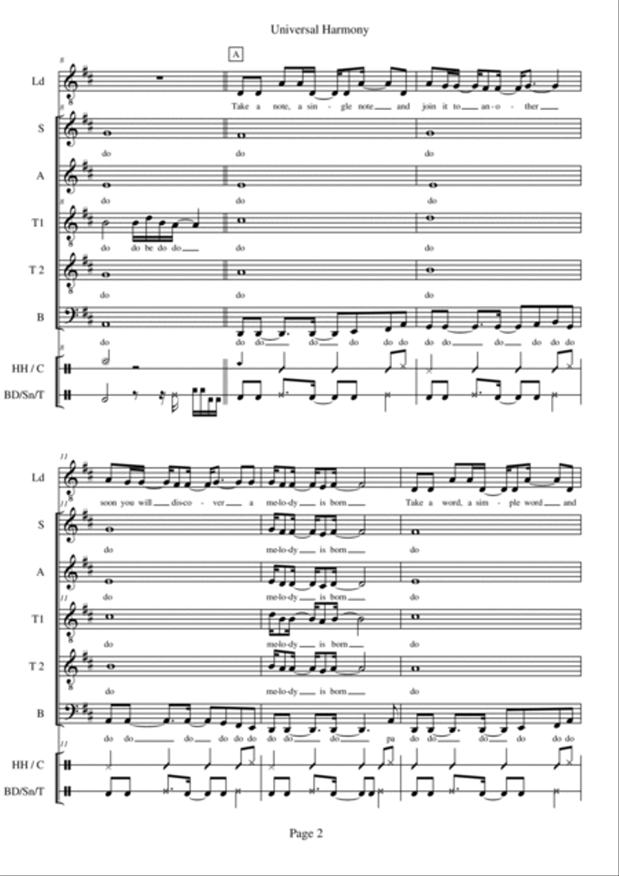 Universal Harmony A Cappella scores gallery preview page 2