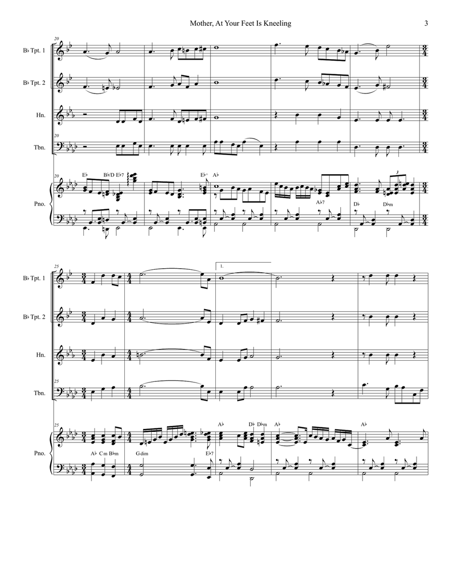 Mother At Your Feet Is Kneeling Brass Ensemble scores gallery preview page 3