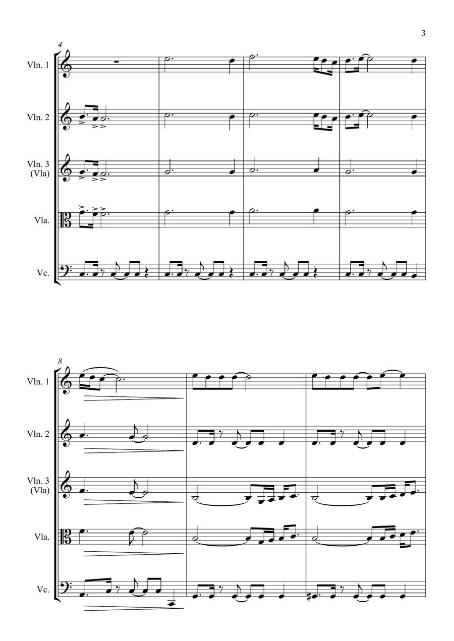 Dancing Queen String Quartet scores gallery preview page 3