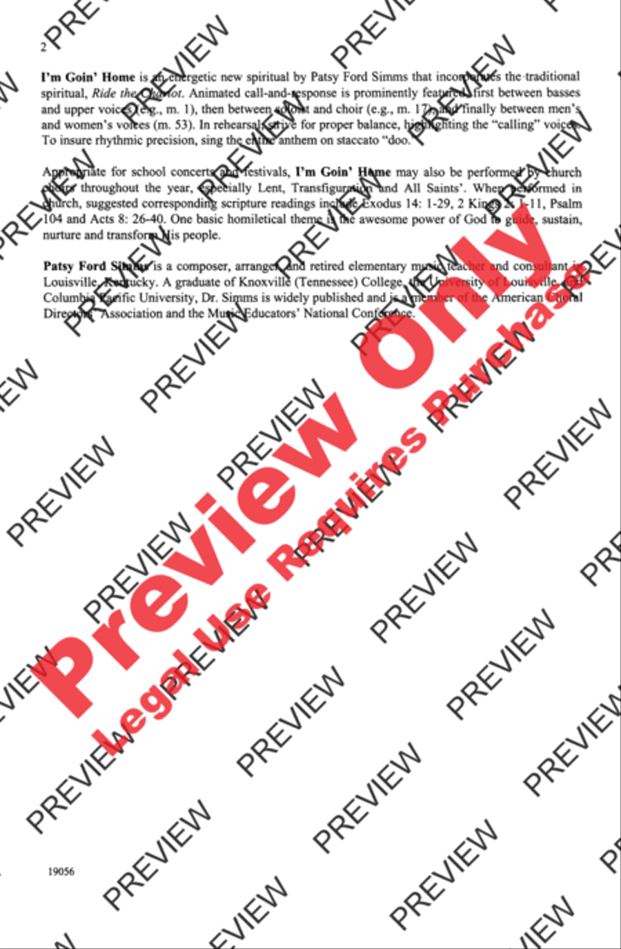 I'm Goin' Home 4-Part scores gallery preview page 2