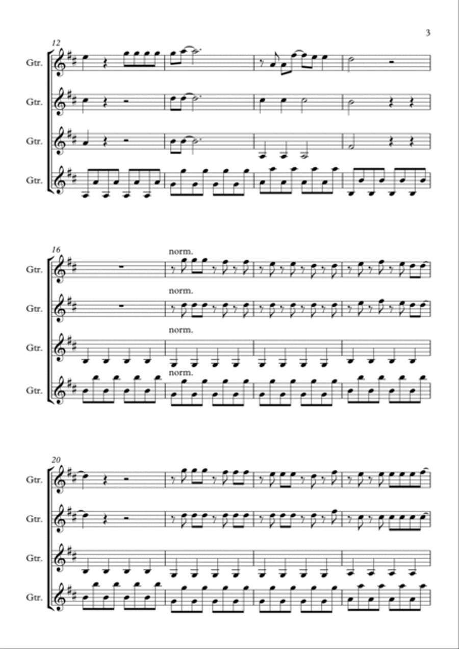 Everything Is Awesome (awesome Remixx!!!) Guitar Ensemble scores gallery preview page 3