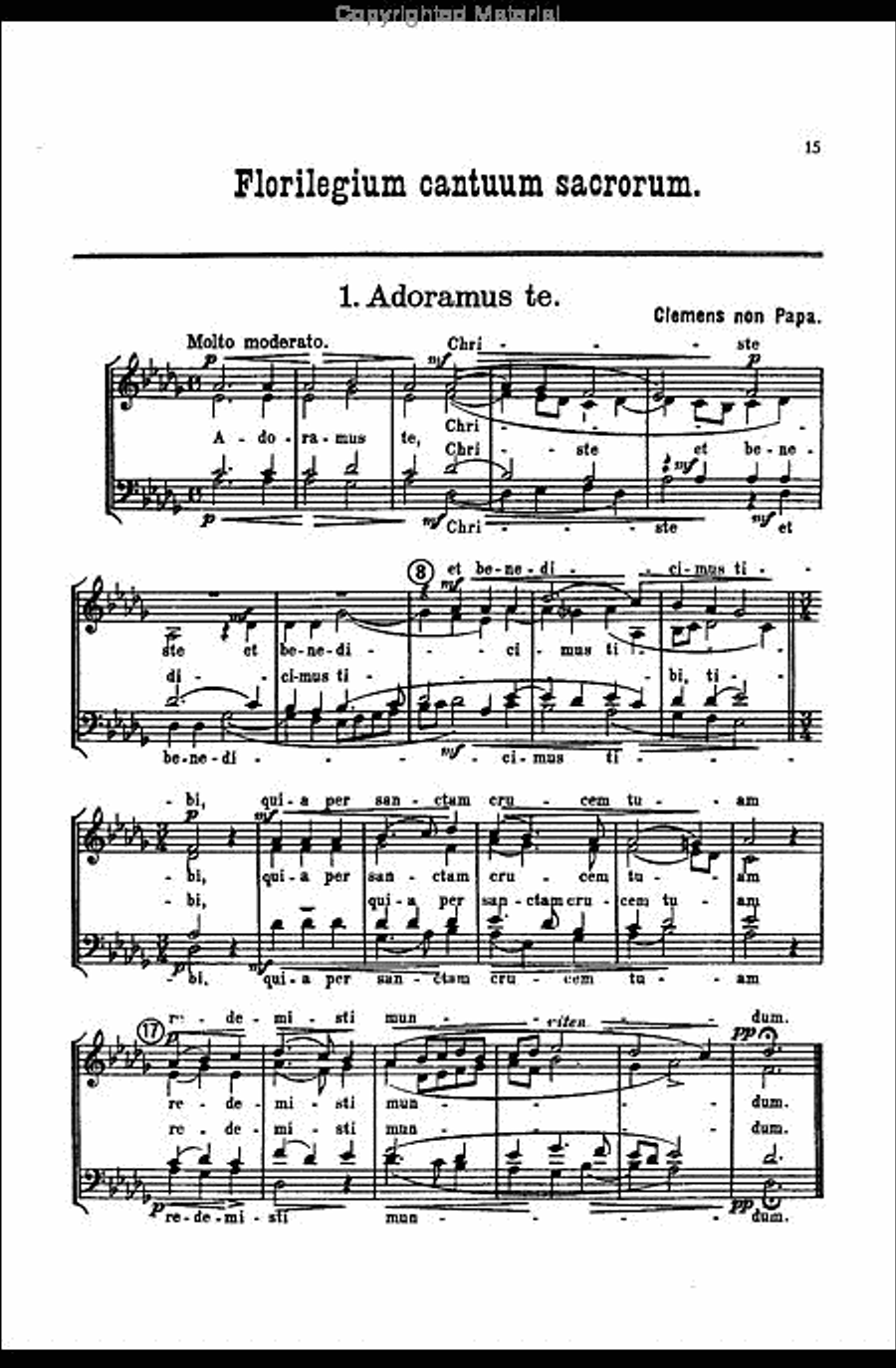 Sacred Motets (52) by Old Masters 4-Part scores gallery preview page 6