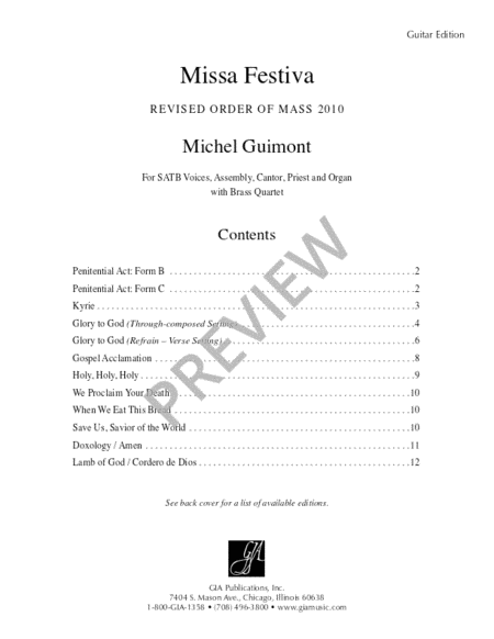 Missa Festiva - Guitar edition