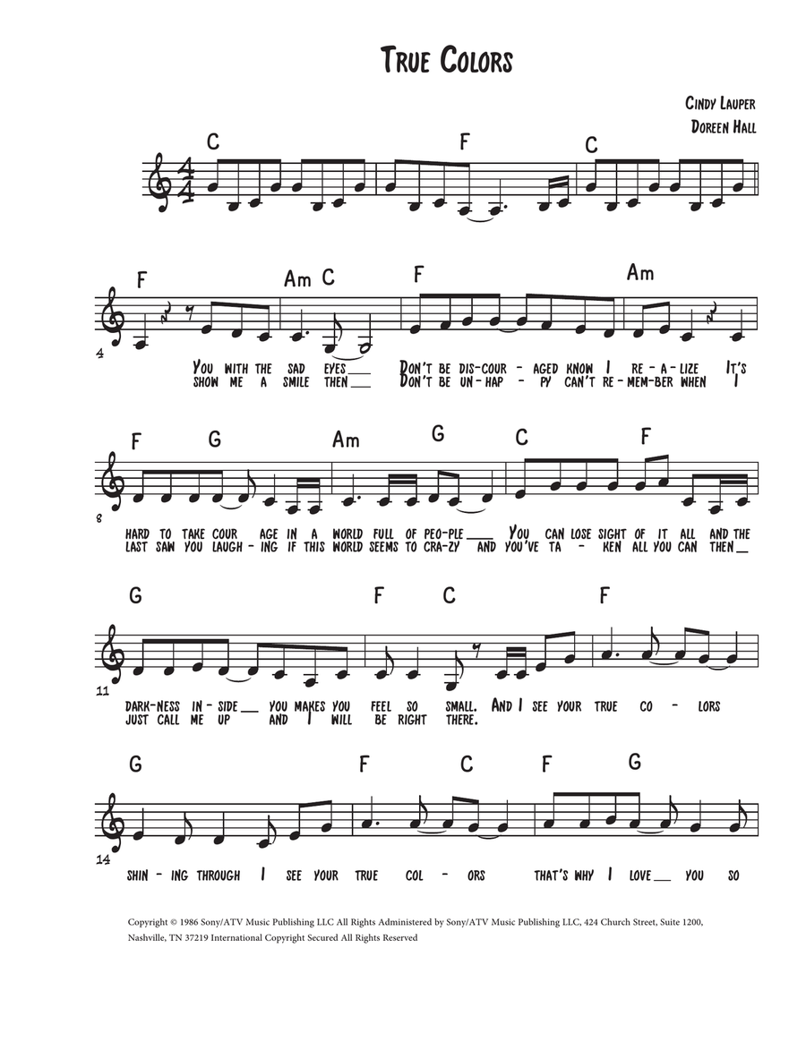 True Colors True Colors Voice Solo scores gallery preview page 2