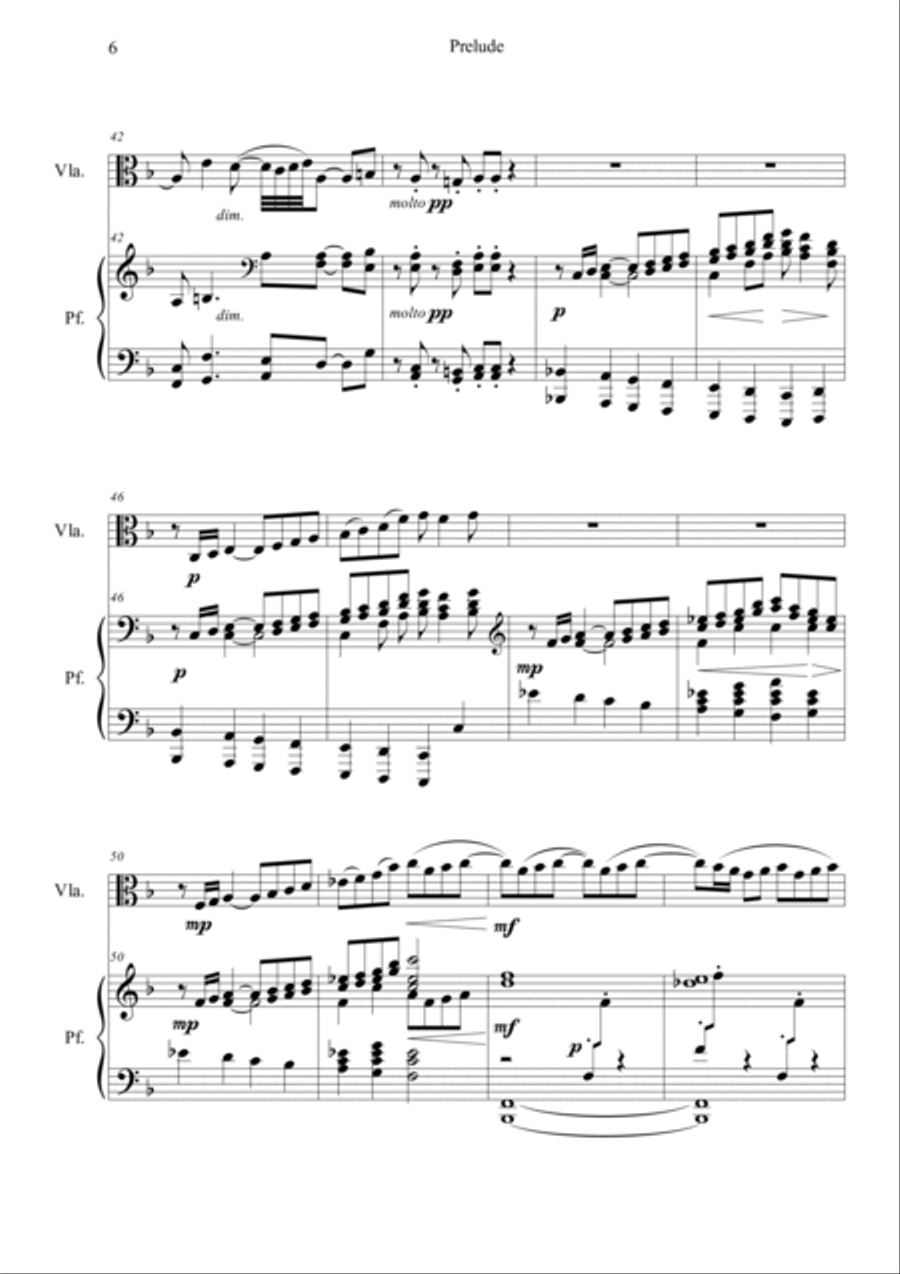 Prelude from Bergamasuqe Suite Viola scores gallery preview page 6