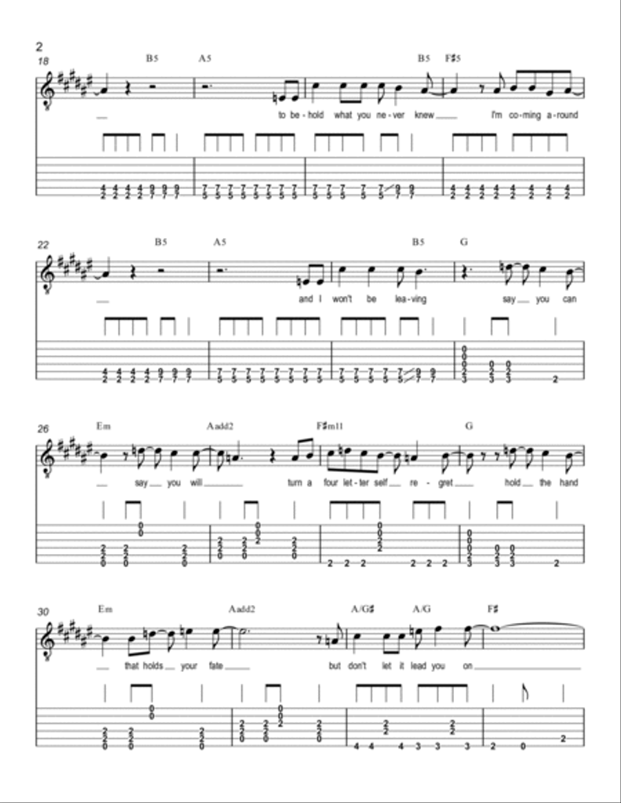 Lie In The Bed I Make Guitar Tablature scores gallery preview page 2