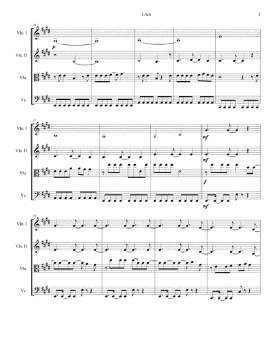 I Am String Quartet scores gallery preview page 3