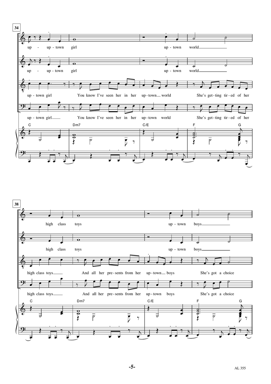 Uptown Girl 4-Part scores gallery preview page 5