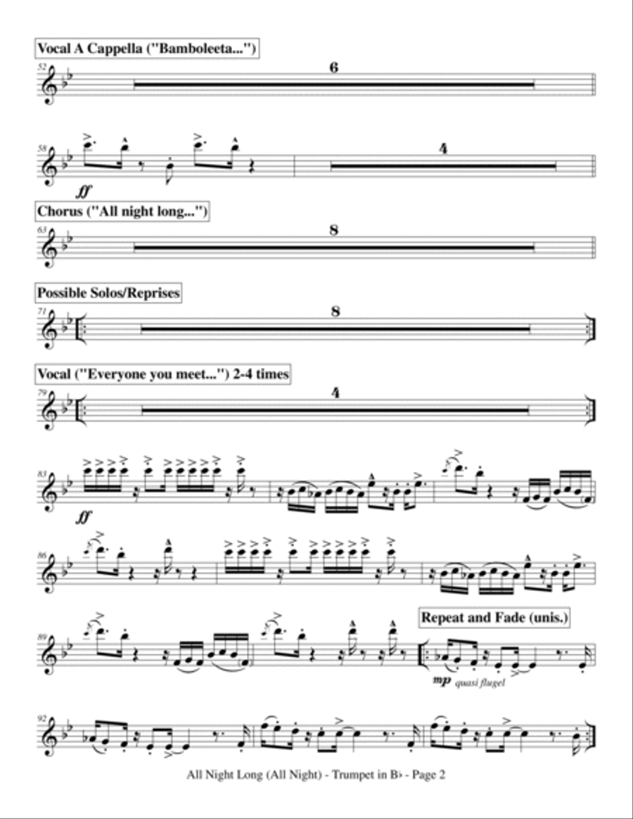 All Night Long (all Night) Small Ensemble scores gallery preview page 4