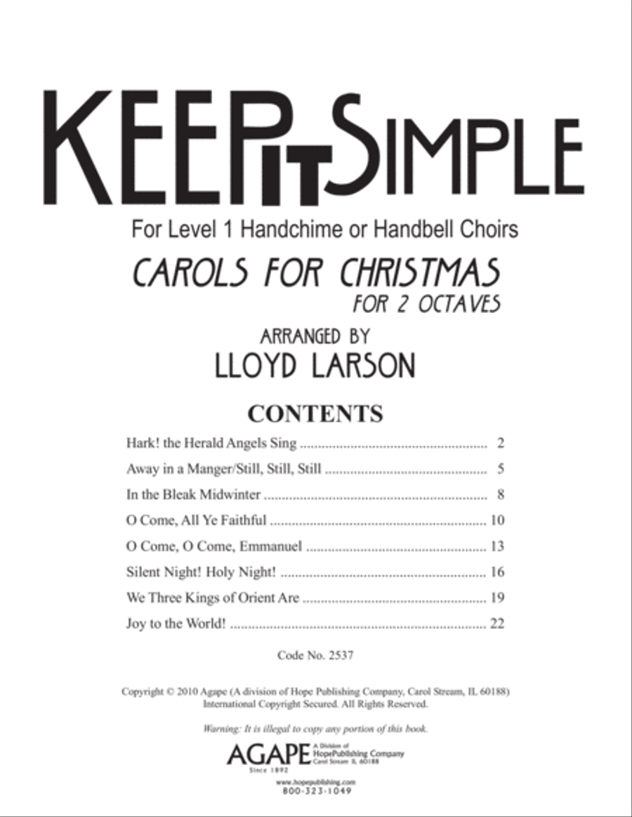 Keep It Simple (Carols for Christmas) 2-Octaves scores gallery preview page 2