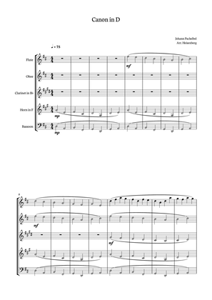 Canon in D - Johann Pachelbel for Woodwind Quintet.